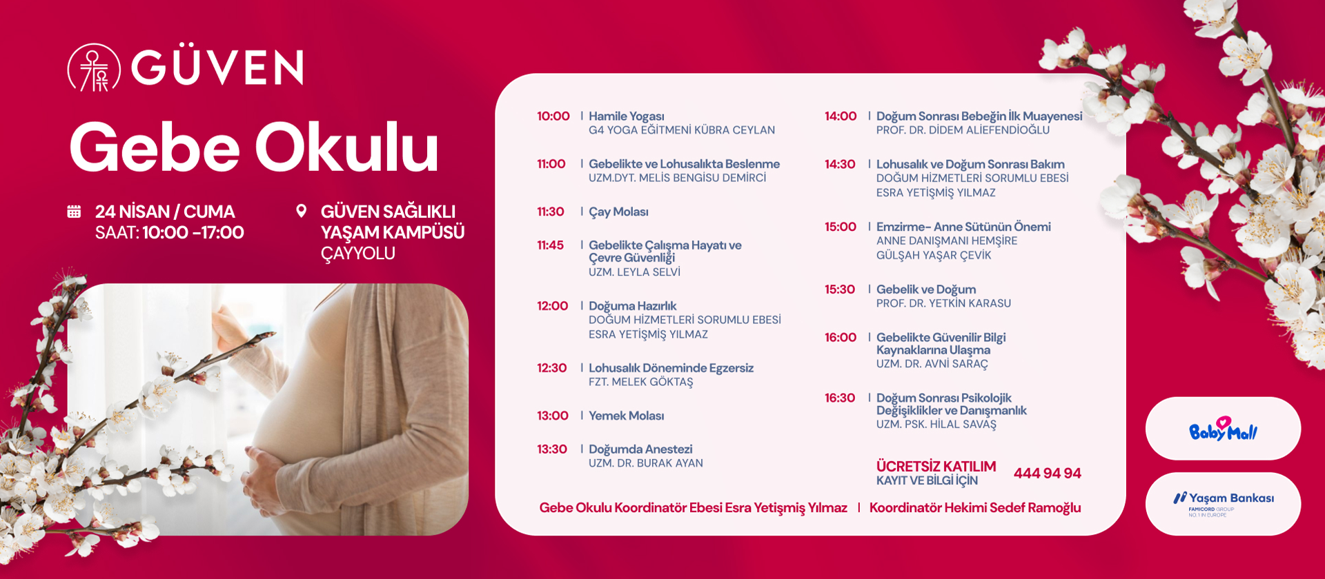 Gebe Okulu Programı 24 Nisan Cuma Günü Çayyolu’nda Gerçekleştirilecek